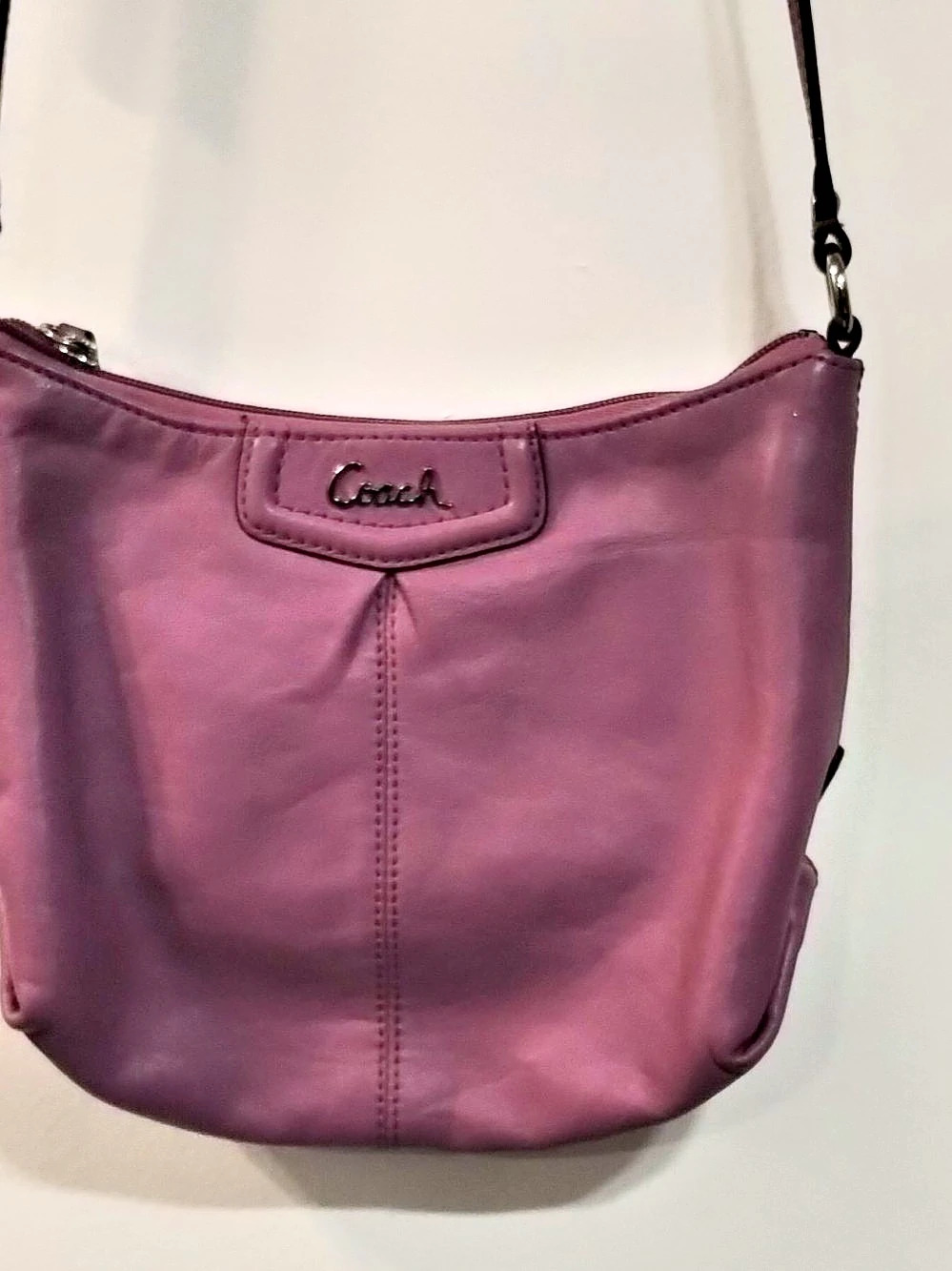 🪻Rare Coach Soho Plum Purple Smooth Leather Crossbody Saddle Bag - Y2K Gem